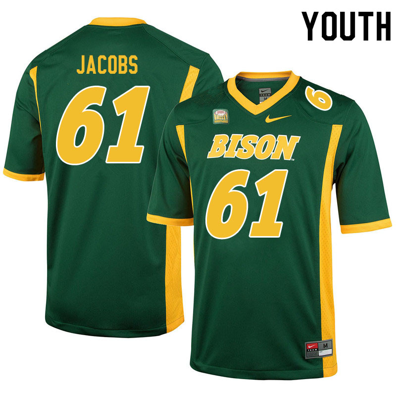 Youth #61 Nolan Jacobs North Dakota State Bison College Football Jerseys Sale-Green - Click Image to Close